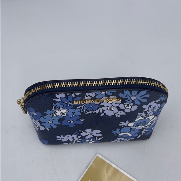 Michael Kors Navy and White Floral Cosmetic Bag - Picture 3 of 9